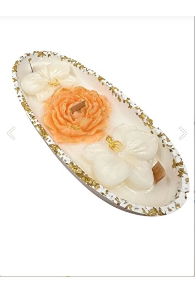 magnocandles Ev dekorasyon kayık tabak çiçek bahçeli mumluk set Kadınlar günü...