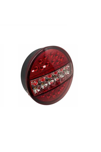 Üçler 12v Stop Lambası Yuvarlak (LEDLİ) (4 FONKSİYONLU) (KIRMIZI-BEYAZ) (140*...