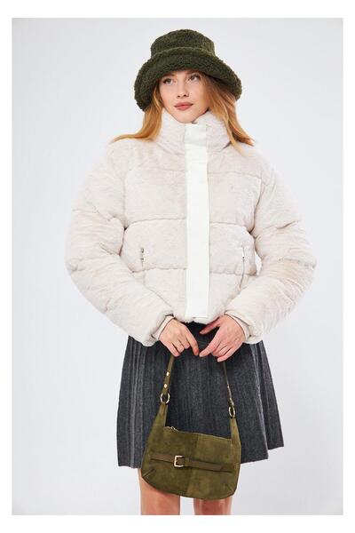 TIFFANY&TOMATO Su Patlı Fermuarlı Peluş Mont