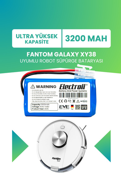 ELECTROLL Fantom Galaxy XY38 Uyumlu Batarya (ULTRA YÜKSEK KAPASİTE) 3200mah P...