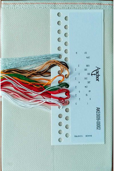 Anchor 15X15Cm Heart and Snowman Pattern Hanging Fillable Cross-Stitch Embroidery Kit
