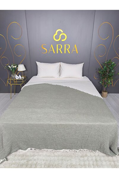 sarra 160X240 ОДНОМІСНЕ МУСЛИНОВЕ ПОКРОВИ ДЛЯ ЛІЖКА - ХАКИ ЗЕЛЕНЕ