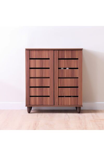 Danube Home Ricky 14-Pair Shoe Cabinet - Teak L75xW32xH86cm