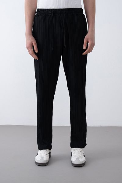 İLKCET MODA Ανδρικό παντελόνι με ριγέ λεπτή εφαρμογή