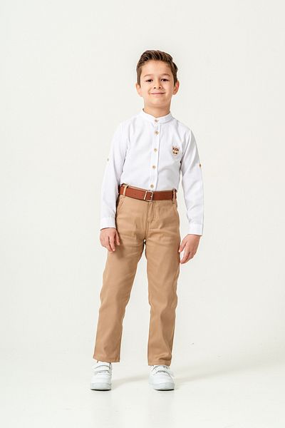 Esterella boy / long sleeve crew neck / shirt trousers / men's suit with belt