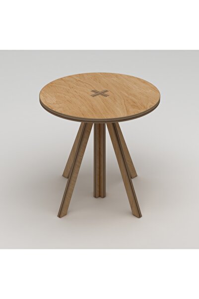 KUT TASARIM Doğal Kontra Ahşap Kayın Ağaç Yuvarlak Masa Mutfak Masası Cafe Ba...