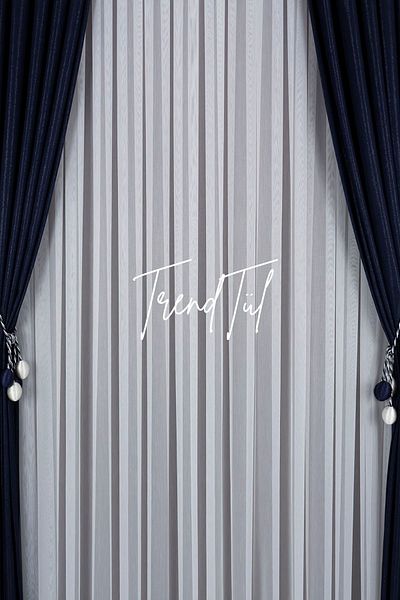 Tül Shop Anti-Wrinkle, No Ironing Required Modern and Stylish Titi Bamboo Model 1/2 Sparse Pleated Tulle Curtain