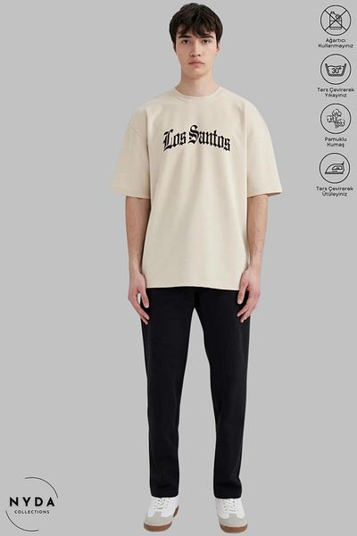 Nyda Collections Unisex Crew Neck Los Santos GTA San Andreas Μπλουζάκι με στάμπα μεγάλου μεγέθους