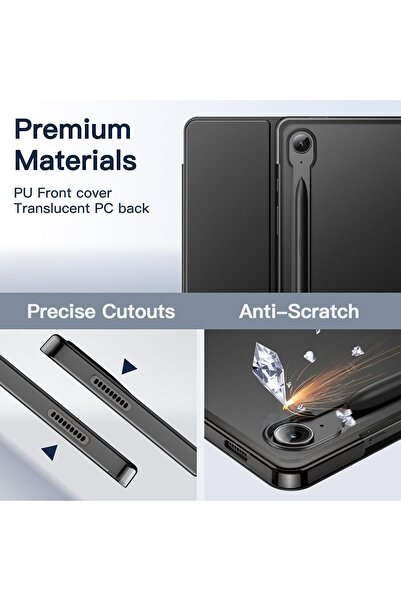 HYX Case for Samsung Galaxy Tab S10 Lite/S10 FE/S9 FE 10.9-Inch, Slim Translucent Back Tri-Fold S