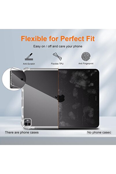 erorex جراب Fegishilly لجهاز iPad Pro (M4) مقاس 13 بوصة (2024)، جراب خلفي شفاف رفيع من مادة TPU الناعمة