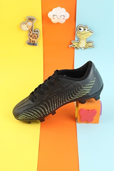 Moda Lime Unisex Çocuk Krampon Çim Saha Erkek Çocuk Futbol Ayakkabı Çivili Futbol Spor Ayakkabısı