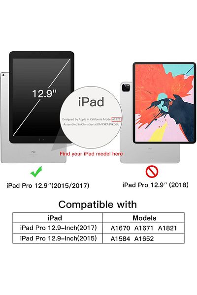 erorex JETech Case for iPad Pro 12.9 Inch (2015/2017 Model, 1st/2nd Generation) with Pencil Holder, Slim