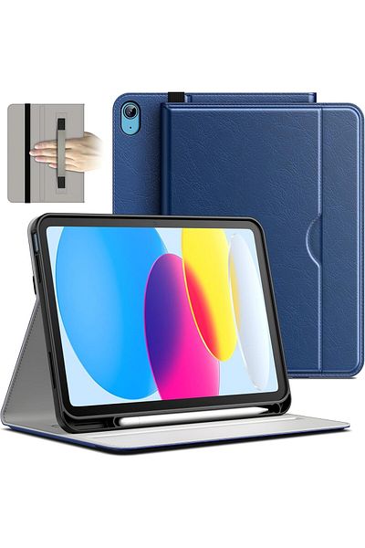 erorex حافظة JETech لجهاز iPad 10 (10.9 بوصة، موديل 2022، الجيل العاشر)، حافظة عمل من الجلد الصناعي