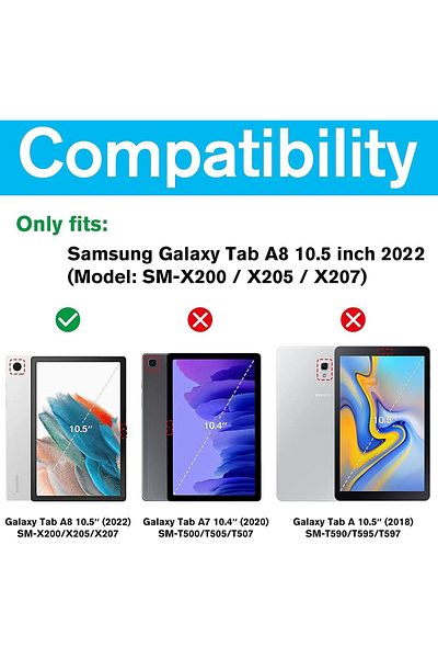 erorex حافظة ProCase لجهاز Galaxy Tab A8 مقاس 10.5 بوصة - أسود