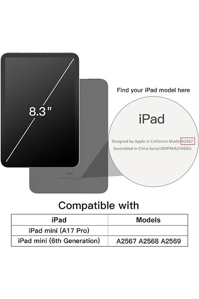 erorex حافظة JETech لجهاز iPad mini (A17 Pro، موديل 2024، الجيل السابع) / mini 6 (موديل 2021، الجيل السادس)
