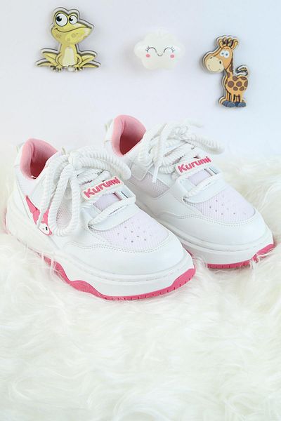 Moda Lime Unisex Children's Sports Shoes Kuromi Special Design Lace-Up and Velcro Sneakers