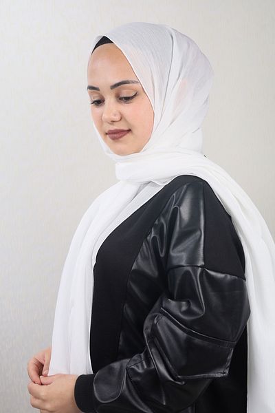 İpekal Silk Flat Color Chiffon Crinkle Shawl - Μοτίβο-01 - Χρώμα-09