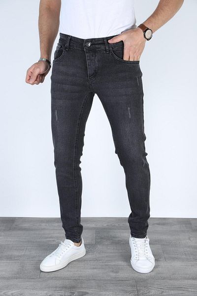 Ofzensport Men's Jeans Skinny Fit Lycra Anthracite Tabs
