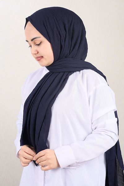 Modakaşmir Fashion Cashmere Solid Color Mio Jazz Shawl - Pattern-02 - Navy Blue
