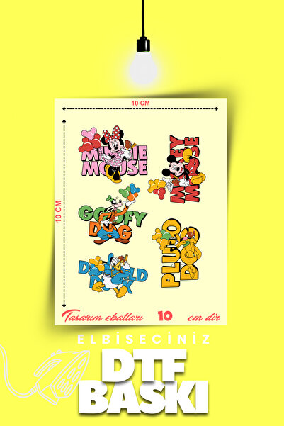 VİZYON İKRA "MICKEY MOUSE" تحت عنوان الكي على تي شيرت نقل النسيج طباعة DTF