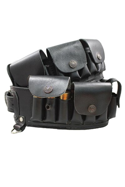 YT Hobby Hakiki Deri Tam Kapalı Stoplu Fişeklik 12 Kalibre 30 Fişek Kapasiteli