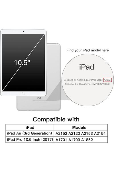 erorex حافظة JETech لجهاز iPad Air 3 (10.5 بوصة 2019، الجيل الثالث) وiPad Pro 10.5 مع حامل قلم رصاص،