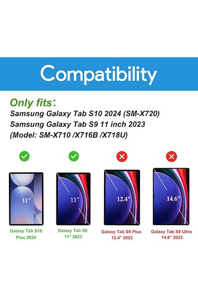 erorex حافظة لوحة مفاتيح ProCase لجهاز Galaxy Tab S9 مقاس 11 بوصة 2023 SM-X710 /X716B /X718U مع حامل قلم S،