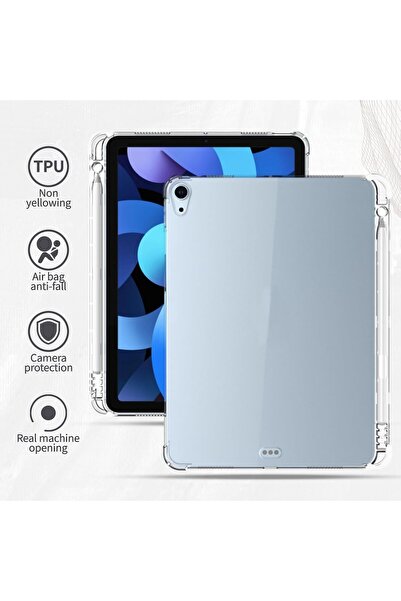 007 Loconi Transparent Case for iPad Air 11 inch M2 (2024) with Pencil Holder, Slim TPU Shockproof