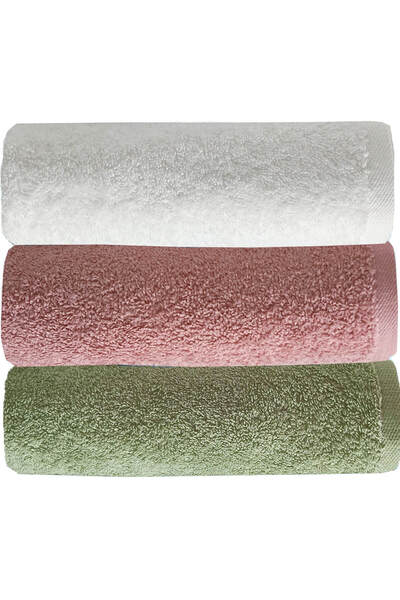 Mira Home مجموعة من 3 مناشف وجه ملونة مصنوعة من القطن بنسبة 100%، متناغمة بشكل طبيعي