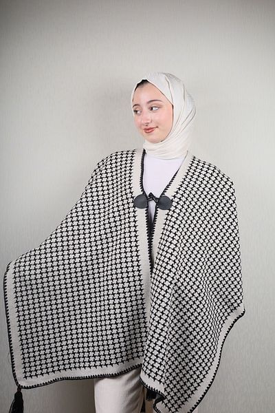 BAYSEM Πλεκτά Poncho - Μοτίβο-02 - Χρώμα-07