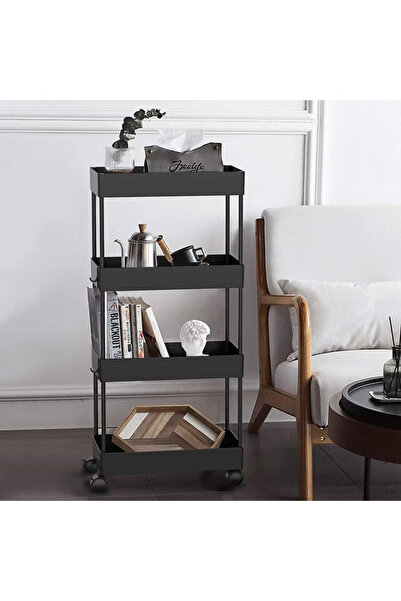 Arabest 4 Tier Slim Storage Cart,Bathroom Storage Organizer,with Wheels for B...