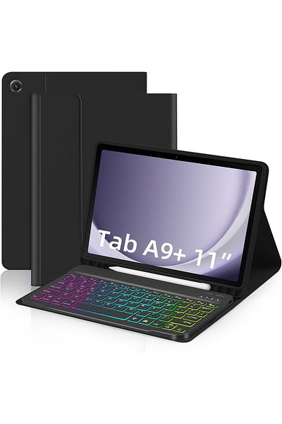 erorex حافظة EAMPANG مع لوحة مفاتيح عربية لجهاز Samsung Galaxy Tab A9 Plus مقاس 11 بوصة (SM-X210/X216/X218)، 7 ألوان