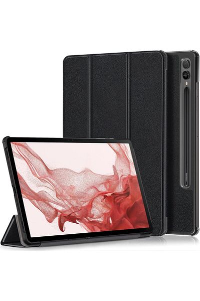 erorex غطاء حماية من LOKEKE متوافق مع جهاز Galaxy Tab S9 Plus مقاس 12.4 بوصة، مصنوع من جلد البولي يوريثان مع حامل ثلاثي الطي