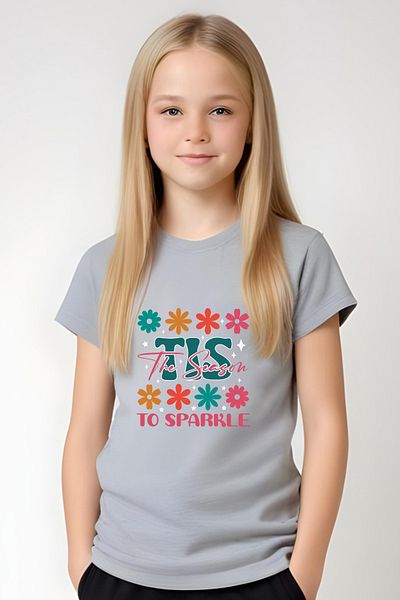 YA KO KİDS Tis Printed Girl's Short Sleeve T-Shirt and Sweatpants Set