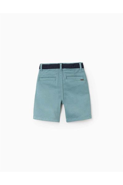 Ziddy Twill Shorts with Contrast Waist for Boys 'Midi', Turquoise