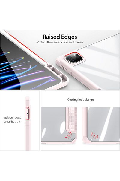 erorex Fegishilly Triple Fold Transparent Case Compatible with iPad Pro 13 (2024, 7th Generation)