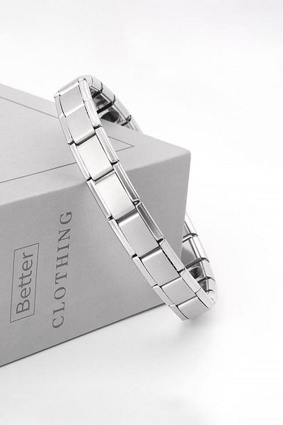 Chavin 9 mm Germanium Unisex Matte Gray Steel Bracelet - Eu68