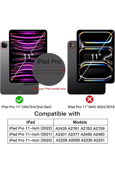 erorex حافظة JETech لجهاز iPad Pro مقاس 11 بوصة (موديل 2022/2021/2020) مع حامل قلم رصاص، تدعم القلم الثاني