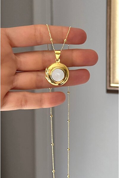 emy by emel luxury silver jewelry Altın Kaplama Açılabilir Kapaklı Sedef Taşl...