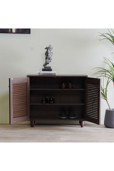 Danube Home Niva 9-Pair Shoe Cabinet - Dark Brown L76.8xW33.6xH67.5cm