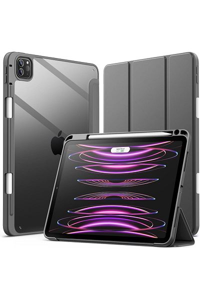 erorex حافظة JETech لجهاز iPad Pro مقاس 11 بوصة (2022/2021/2020/2018) مع حامل قلم، ظهر شفاف
