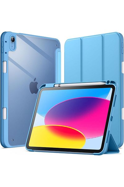 erorex حافظة JETech لجهاز iPad 10 (10.9 بوصة، موديل 2022، الجيل العاشر) مع حامل قلم رصاص، شفاف