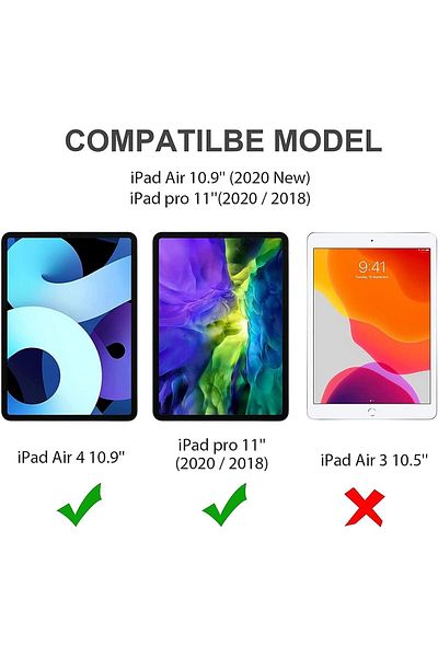 erorex جراب 2ndSpring لجهاز iPad Air 4 10.9 2020 / iPad Pro 11 2018/2020/2021، غطاء Armor Tablet مع