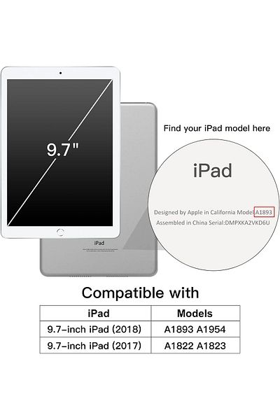 erorex حافظة JETech لجهاز iPad مقاس 9.7 بوصة (الجيل السادس/الخامس، 2018/2017)، مصنوعة من مادة TPU الناعمة الشفافة والنحيفة المقاومة للصدمات