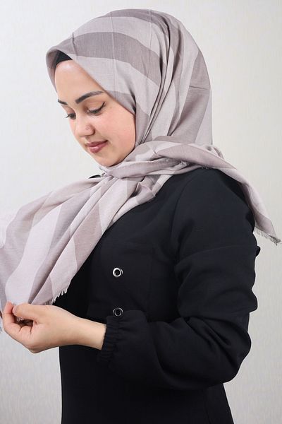 poloist Eșarfă din bumbac în dungi: Model-01, Culoare-09