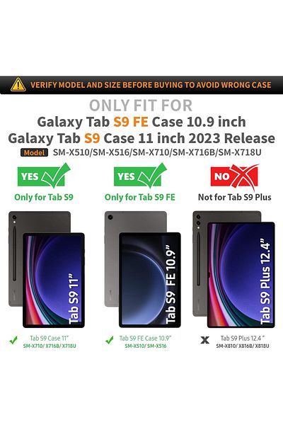 erorex جراب Timecity لهاتف Samsung Galaxy Tab S9 FE 5G مقاس 10.9 بوصة/جراب Galaxy Tab S9 مقاس 11 بوصة 2023