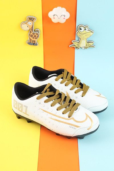 Moda Lime Unisex Kids Crampons Turf Field Boys Football Shoes Studded Soccer Sneakers