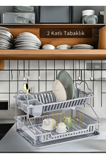 Jet's Home 2 Katlı Bulaşıklık Paslanmaz Tezgah Üstü Tabaklık BPA FREE Bulaşık...