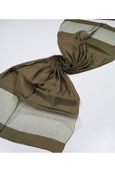 PİRAMİT Pyramid Solid Color Stone Evening Dress Shawl - Pattern-06 - Color-14