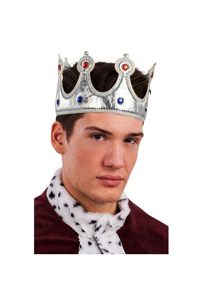 Orkun MANDIRACILAR King Crown Silver Color Fabric Material Adult Size